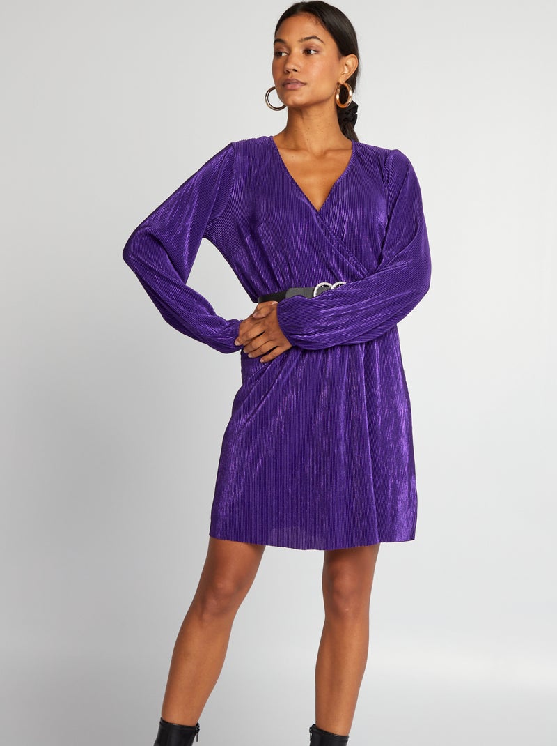 Robe en maille plissée brillante PURPLEPLEA - Kiabi
