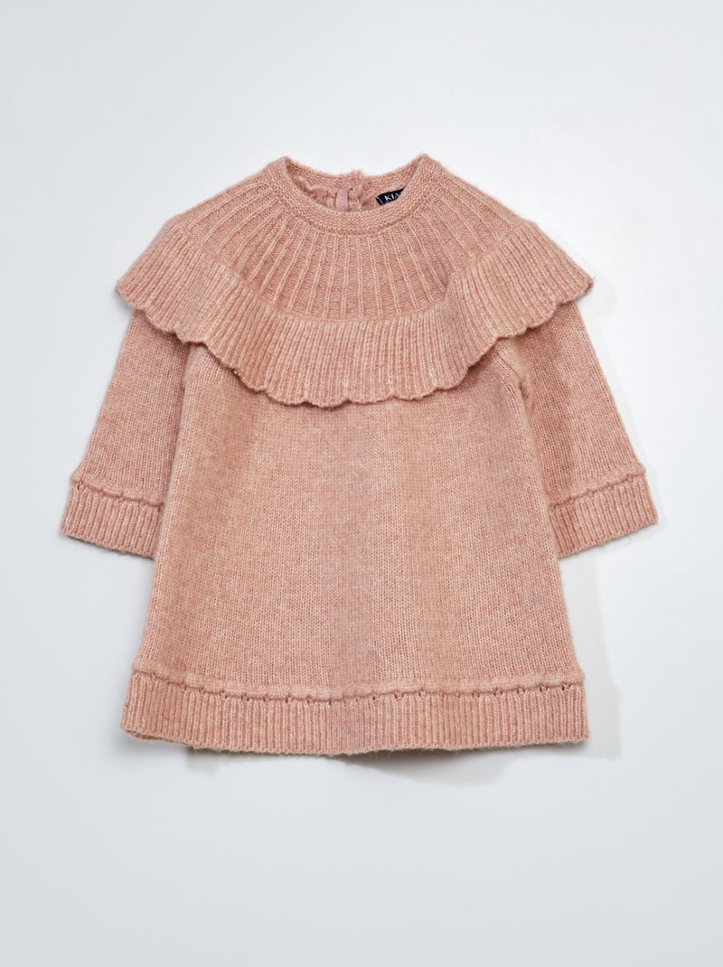 Débardeur Maille Taupe Or Fantaisies Col, Marque Tricot Chic, Taille 44FR, Occasion Très Bon état