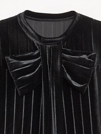 Robe en maille velvet avec gros nœud