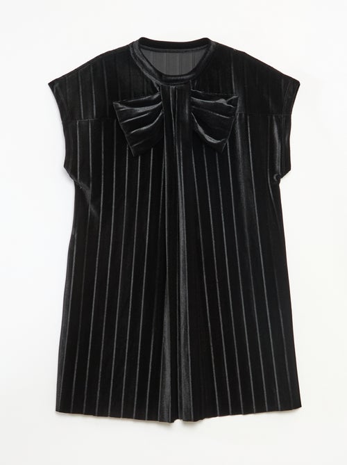 Robe en maille velvet avec gros nœud - Kiabi