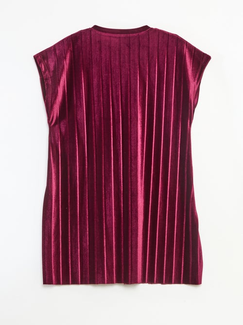 Robe en maille velvet avec gros nœud - Kiabi