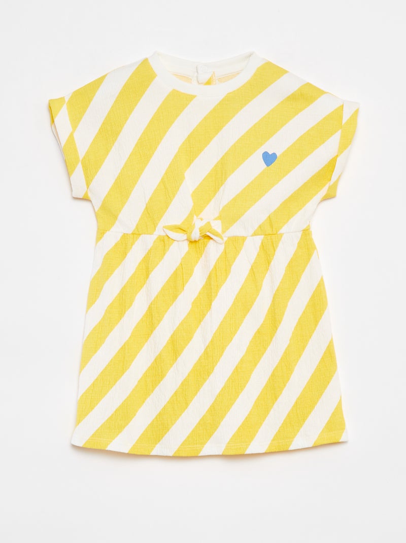 Robe en matière crêpée avec ouverture pressionnée au dos JAUNE - Kiabi