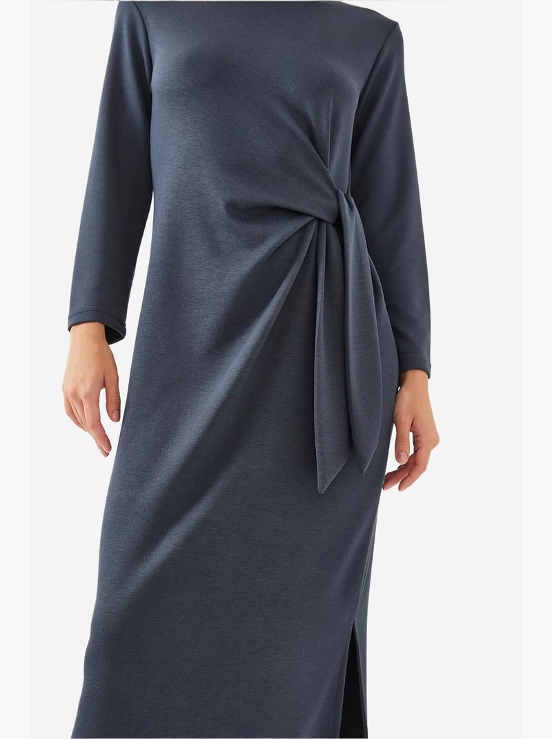 Robe en modal à détails noués lucci Bleu marine - Kiabi