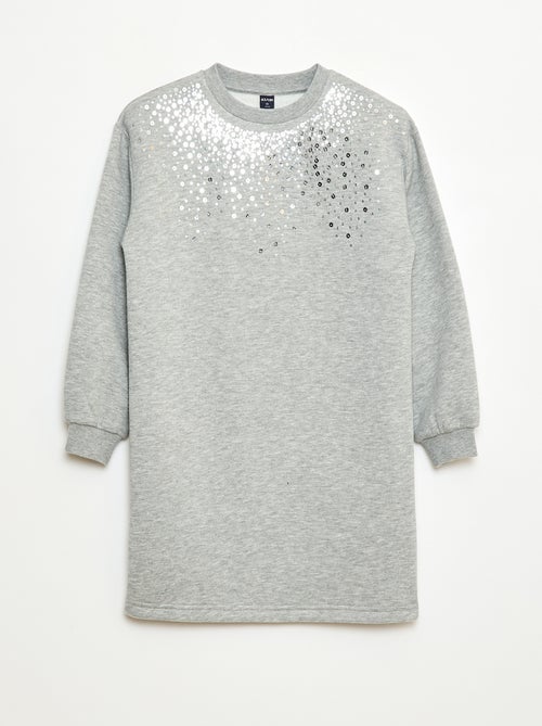 Robe en molleton avec animation sequins pailletés - Kiabi