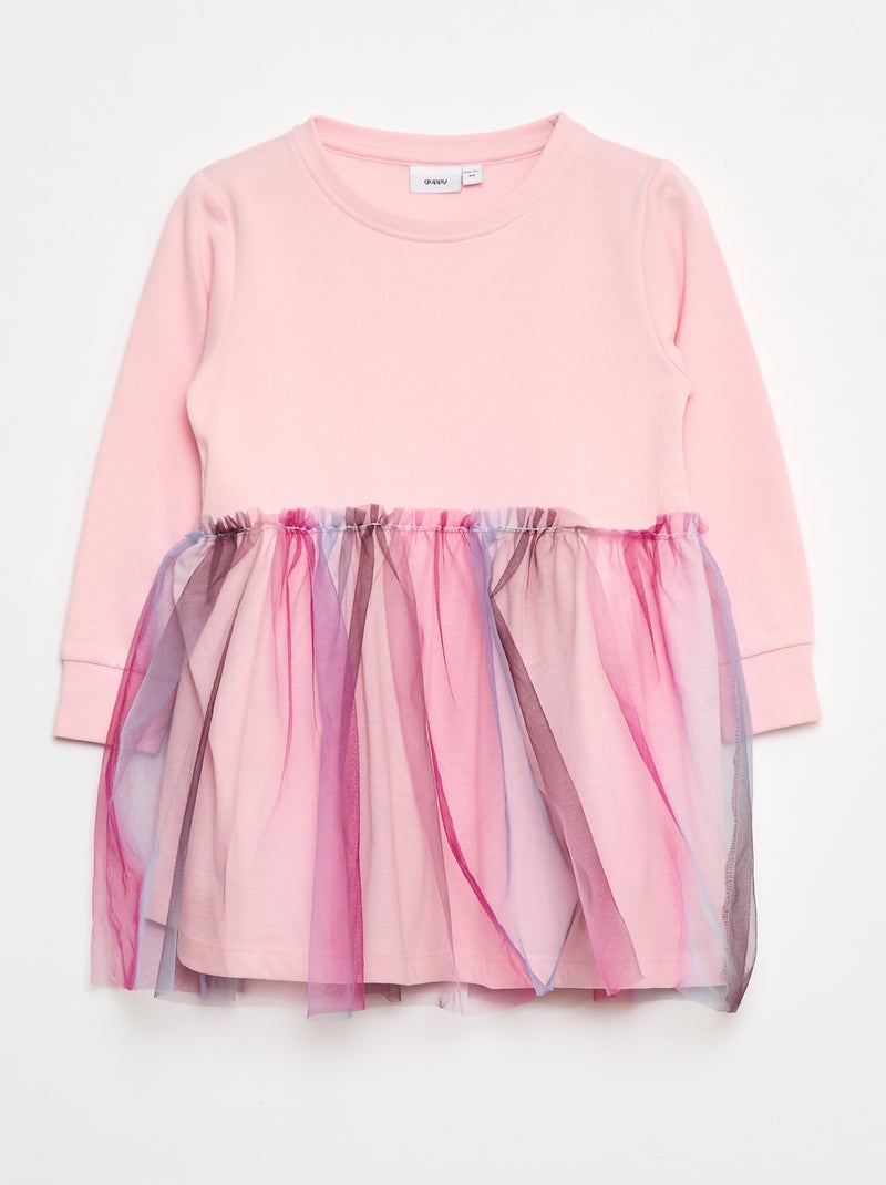 Robe en molleton et tulle 'Guppy' Rose - Kiabi