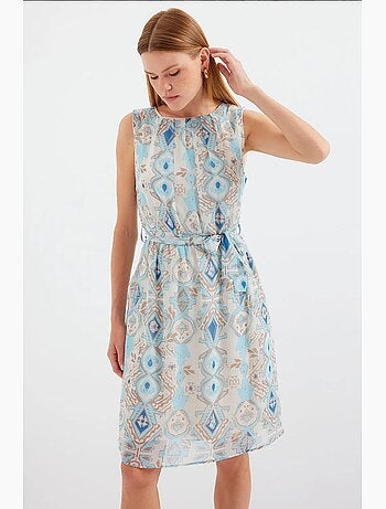 Robe en mousseline sans manches à motifs bdart