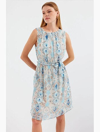Robe en mousseline sans manches à motifs bdart