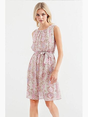 Robe en mousseline sans manches à motifs bdart