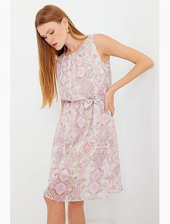 Robe en mousseline sans manches à motifs bdart