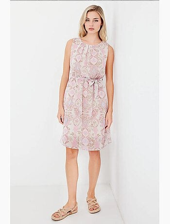 Robe en mousseline sans manches à motifs bdart