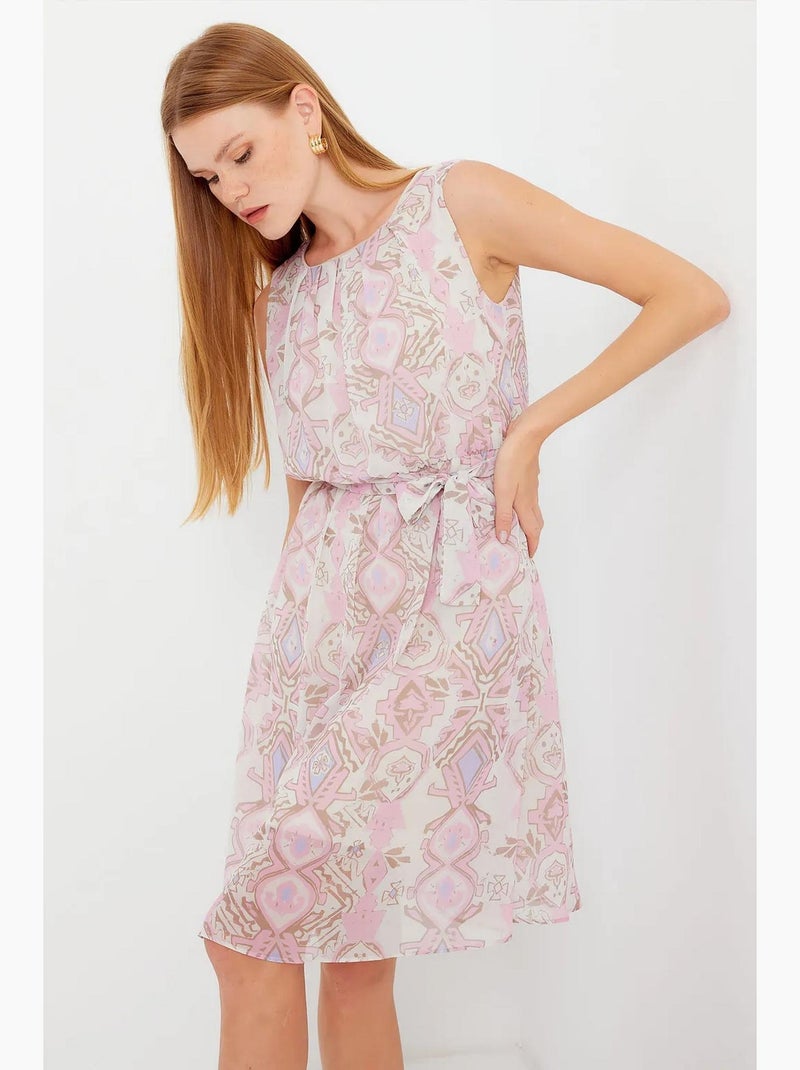 Robe en mousseline sans manches à motifs bdart Rose clair - Kiabi