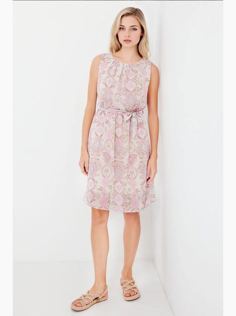 Robe en mousseline sans manches à motifs bdart Rose clair - Kiabi