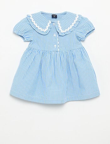 Robe en popeline à manches courtes avec col claudine