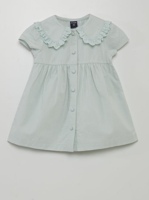 Robe en popeline avec collerette - Kiabi