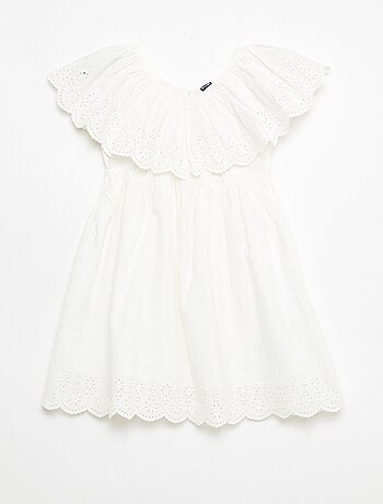 Robe en popeline avec détails broderie anglaise