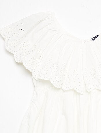 Robe en popeline avec détails broderie anglaise