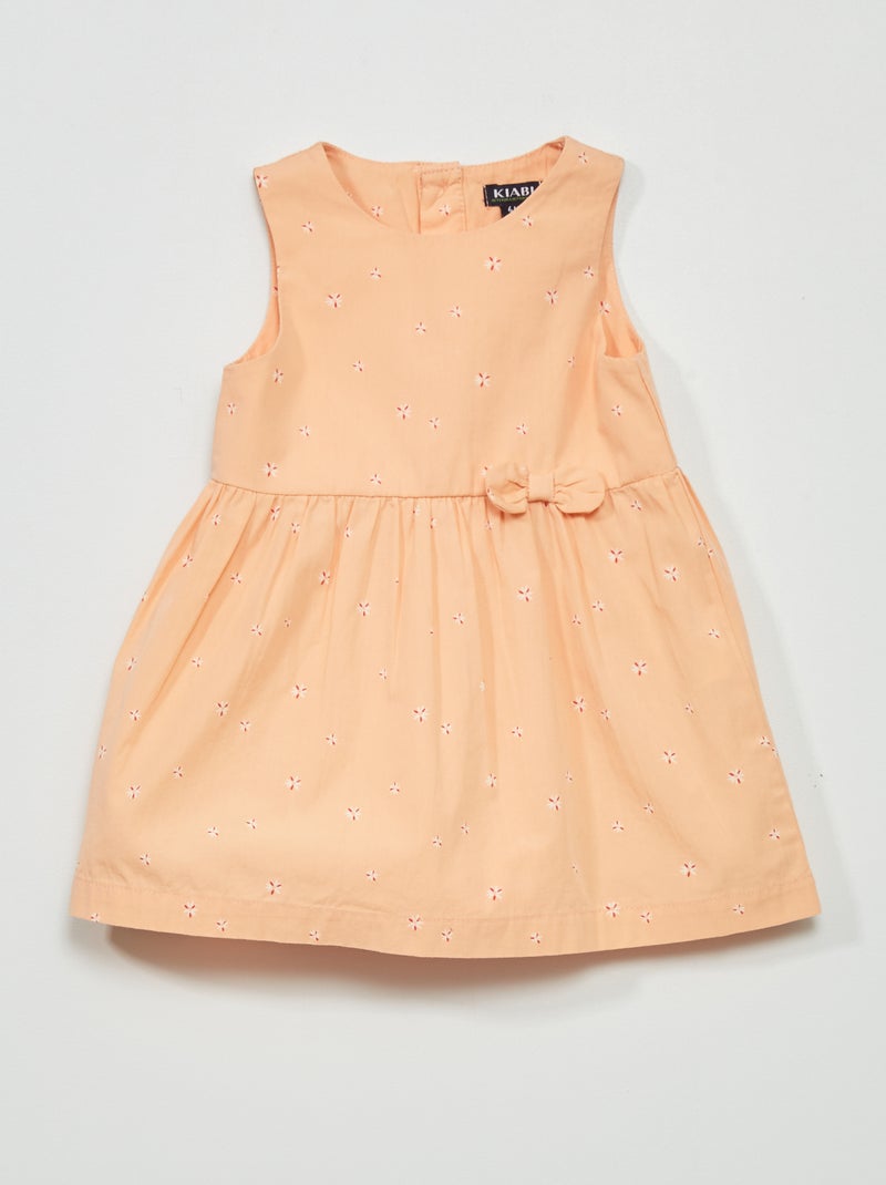 Robe en popeline avec imprimé Rose - Kiabi
