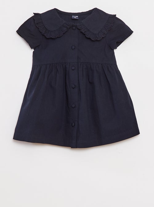 Robe en popeline avec ouverture boutonnée - Kiabi