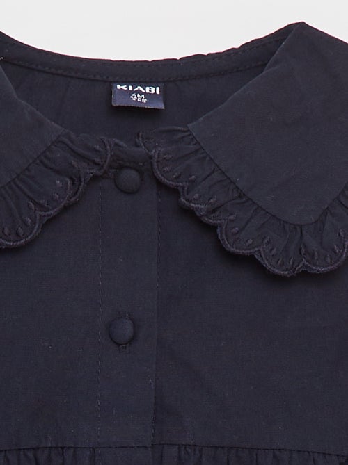 Robe en popeline avec ouverture boutonnée - Kiabi