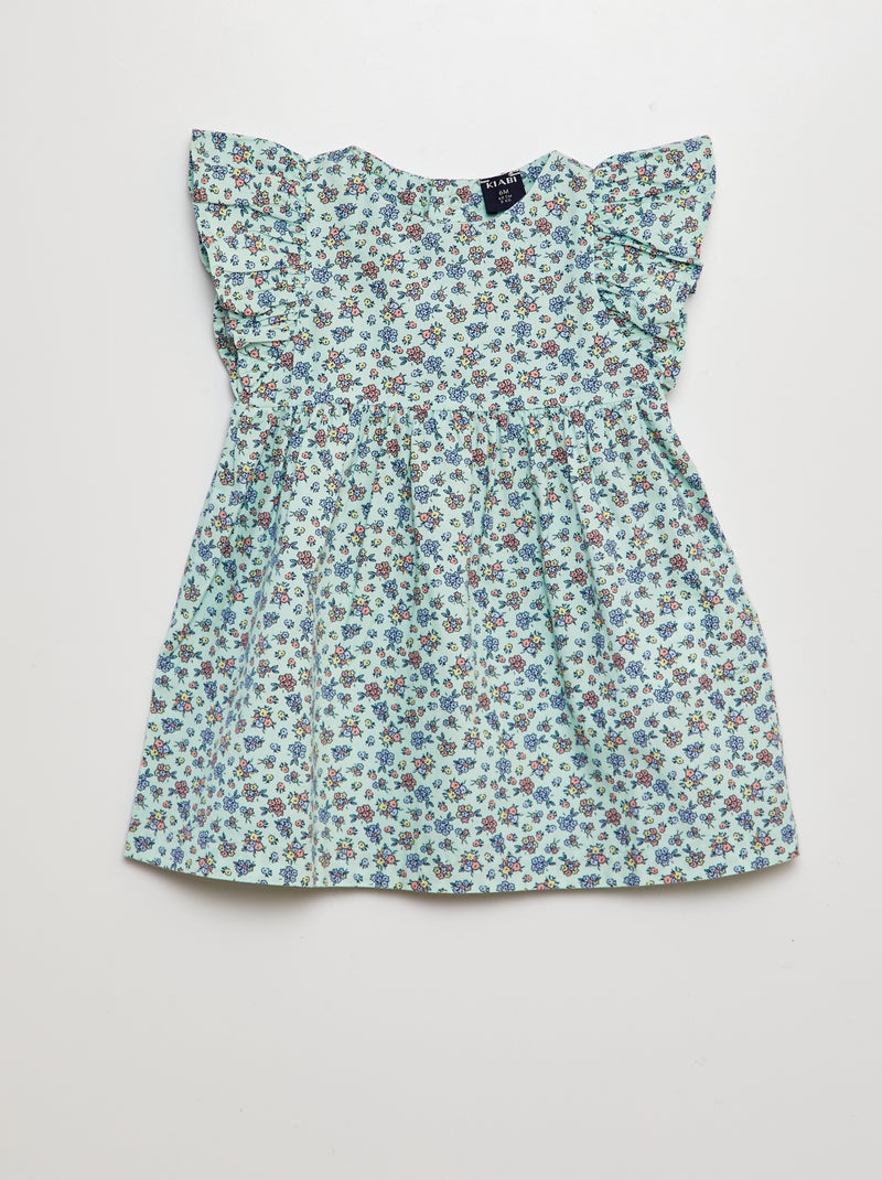 Robe en popeline + culotte - 2 pièces VERT - Kiabi
