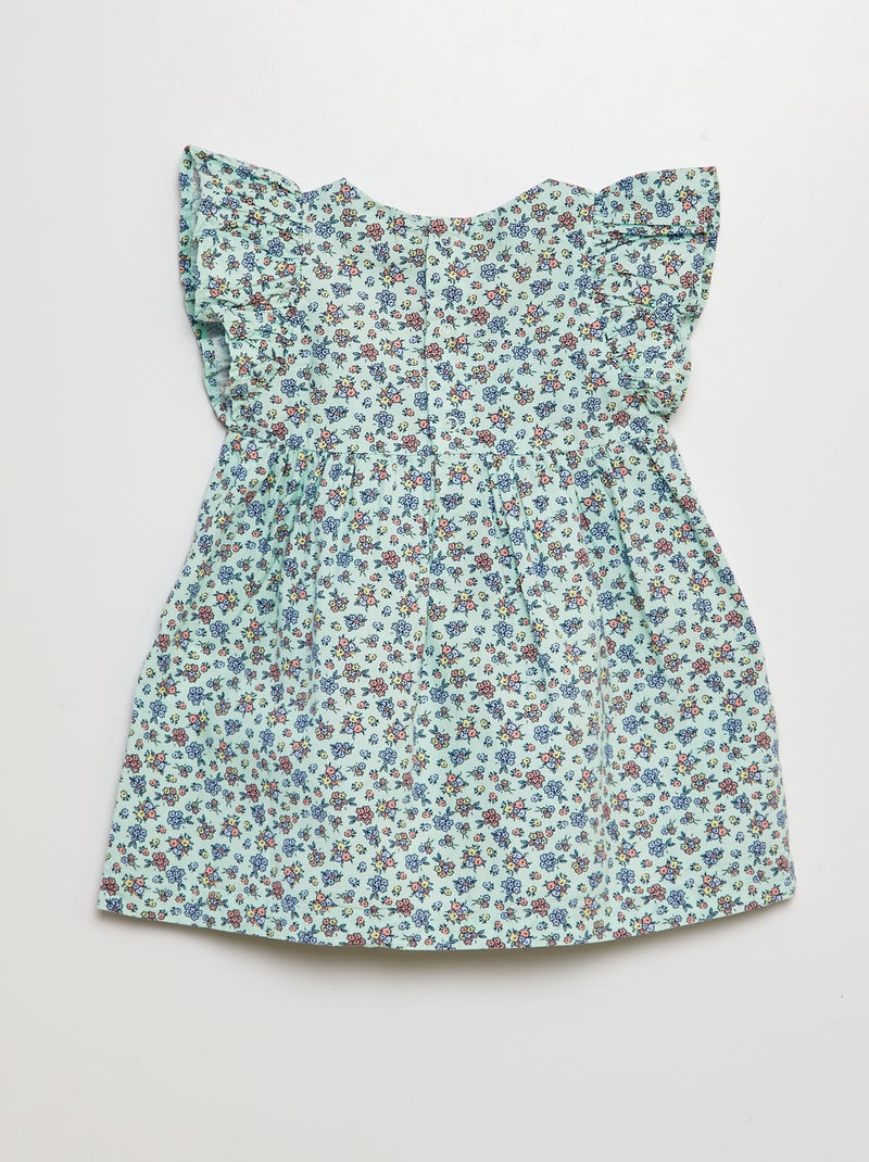 Robe en popeline + culotte - 2 pièces VERT - Kiabi