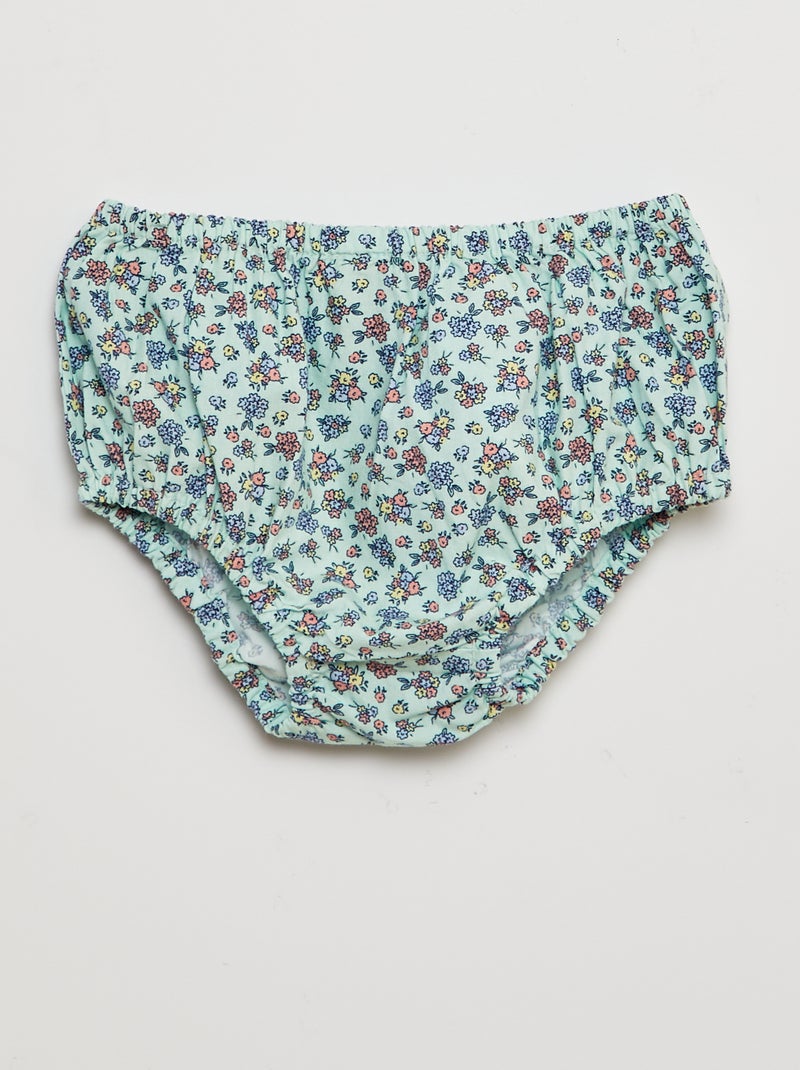 Robe en popeline + culotte - 2 pièces VERT - Kiabi