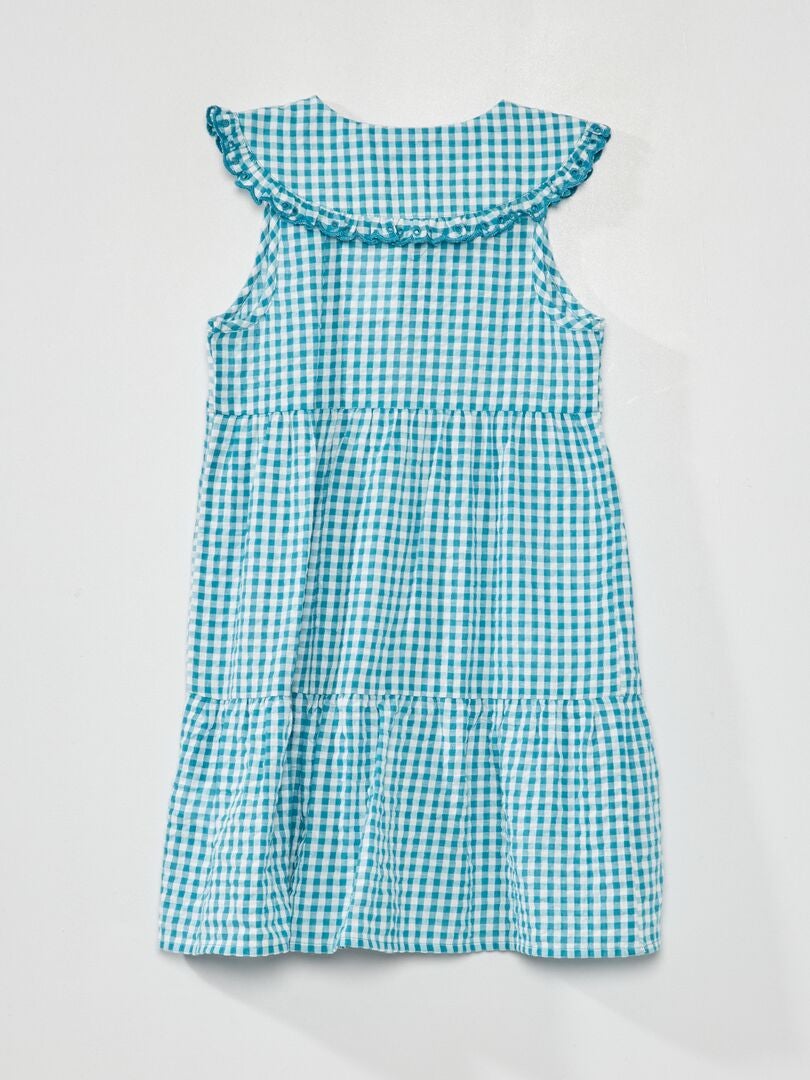 Robe-pull Réversible Bailey Boys Taille 6 - Seersucker Rose Et Vert - Sans Manches - Occasion Très Bon état