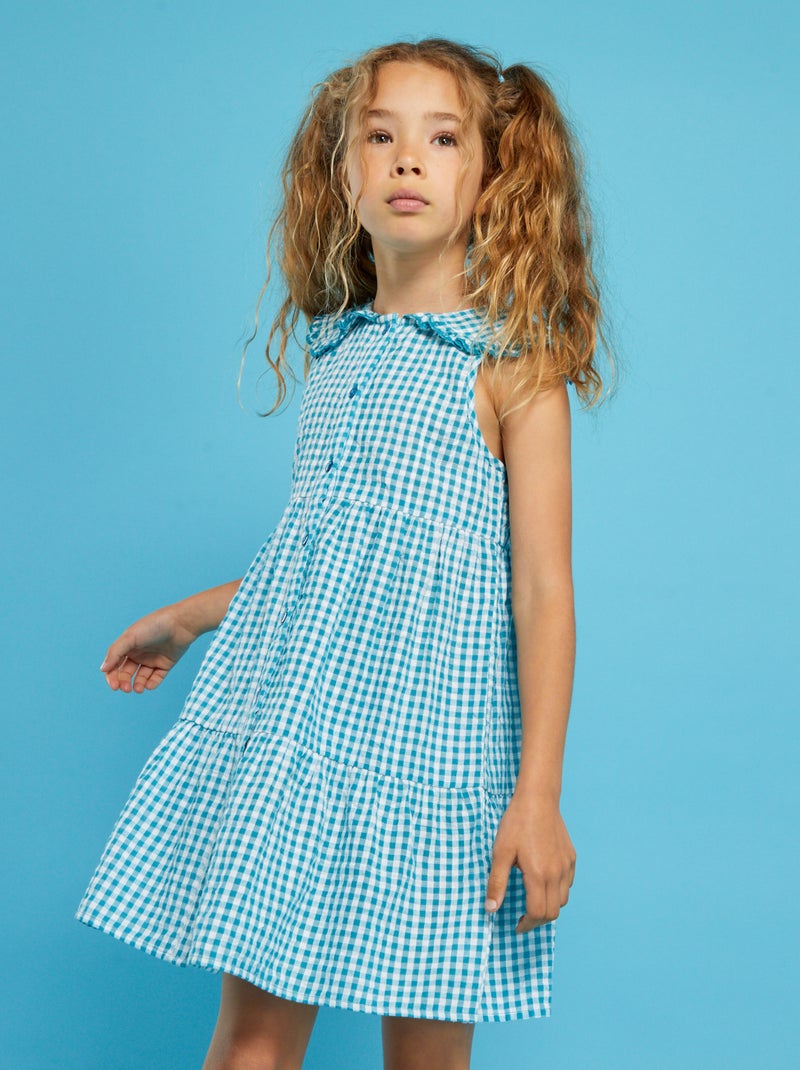 Lot De Coupons Tissu Enfant + Vichy Bleu - 2 Pièces Coton Pour Couture Créative
