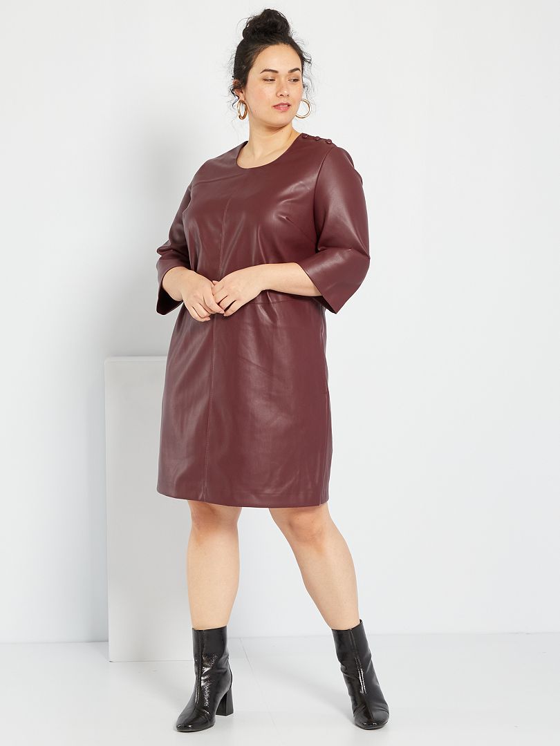 Robe simili best sale cuir bordeaux