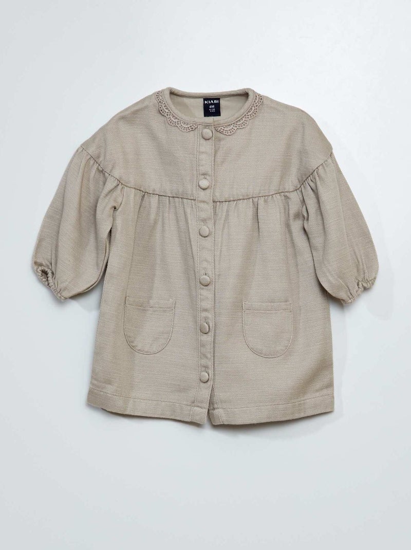 Robe en tencel Beige - Kiabi