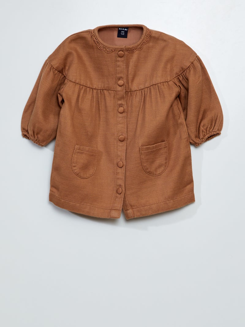 Robe en tencel Marron - Kiabi