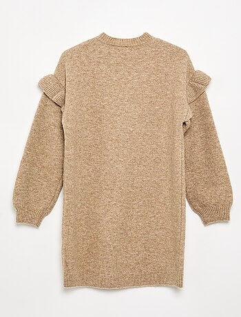 Robe en tricot avec épaules volantées