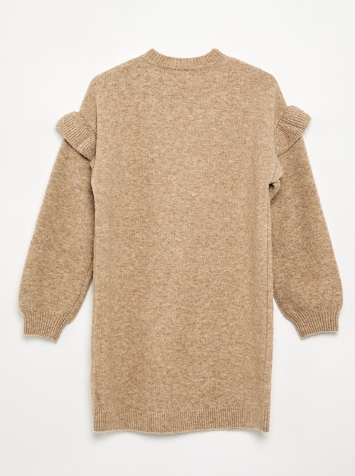 Robe en tricot avec épaules volantées - Kiabi