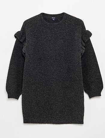 Robe en tricot avec épaules volantées