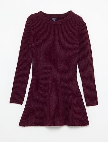 Robe en tricot côtelé à manches longues