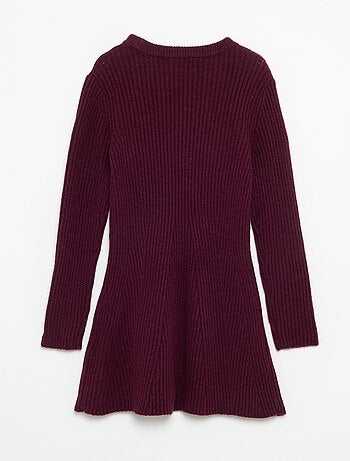 Robe en tricot côtelé à manches longues