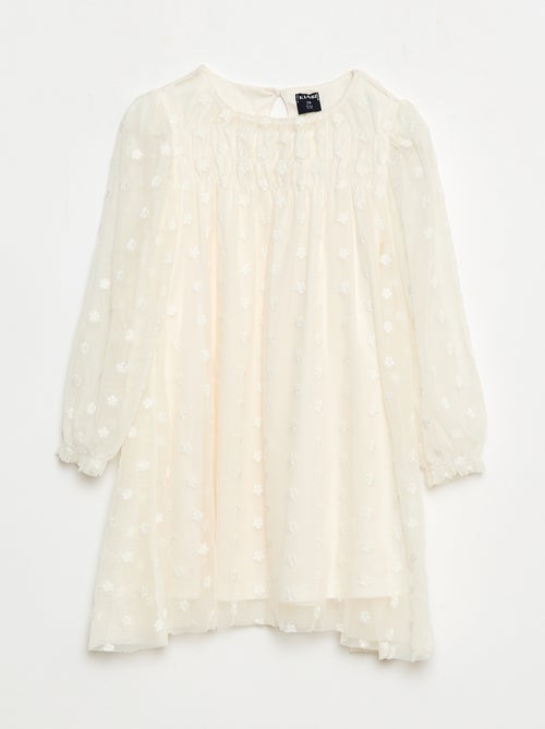 Robe en tulle avec broderies fleurs - Kiabi