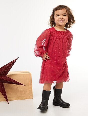 Robe en tulle avec broderies fleurs