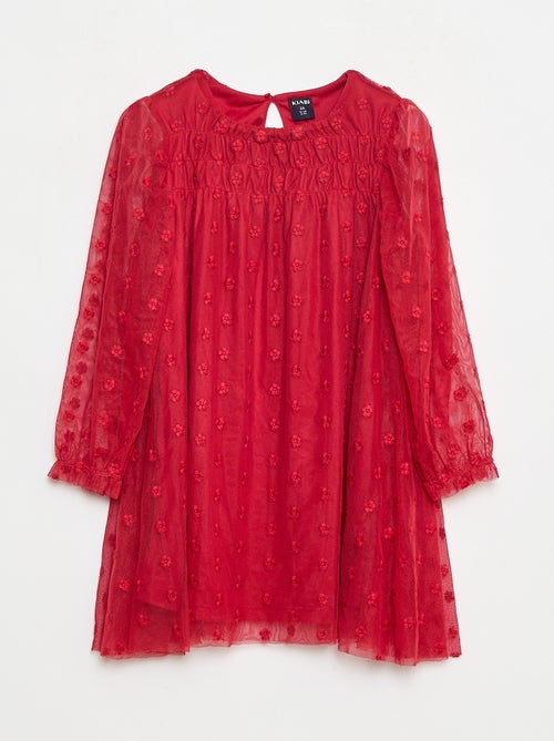 Robe en tulle avec broderies fleurs - Kiabi