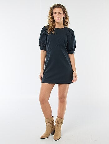 Robe en twill à manches bouffantes