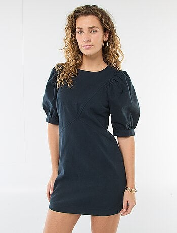 Robe en twill à manches bouffantes