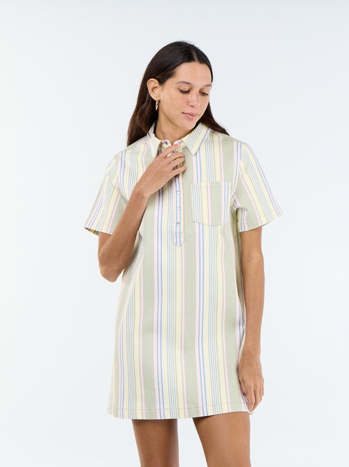 Robe en twill coupe courte - Kiabi