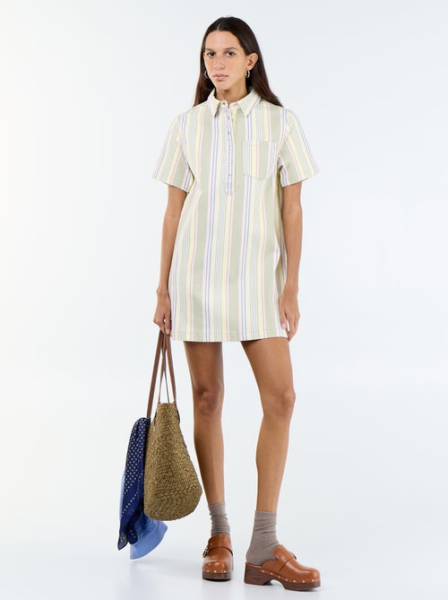 Robe en twill coupe courte - Kiabi