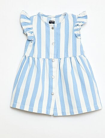 Robe en twill rayée à manches courtes