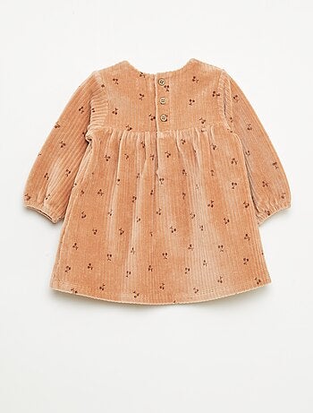 Robe en velours à manches longues avec motif