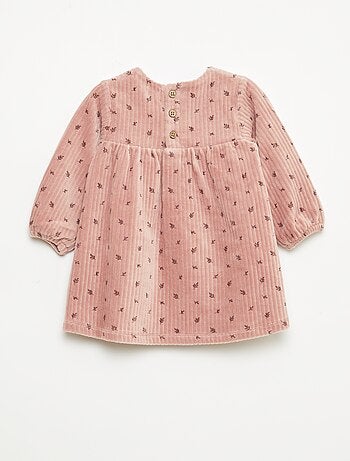 Robe en velours à manches longues avec motif