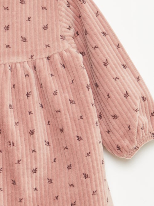 Robe en velours à manches longues avec motif - Kiabi Robe en velours à manches longues avec motif - Kiabi