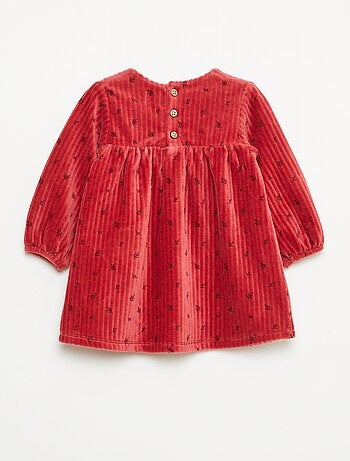 Robe en velours à manches longues avec motif