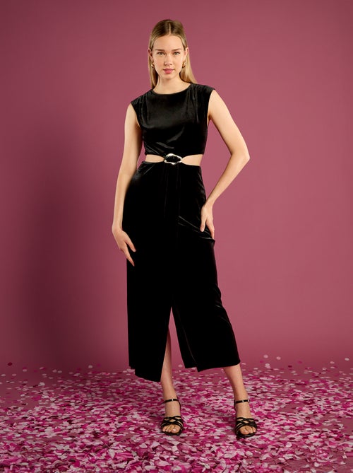 Robe en velours ajourée sur les côtés - Kiabi