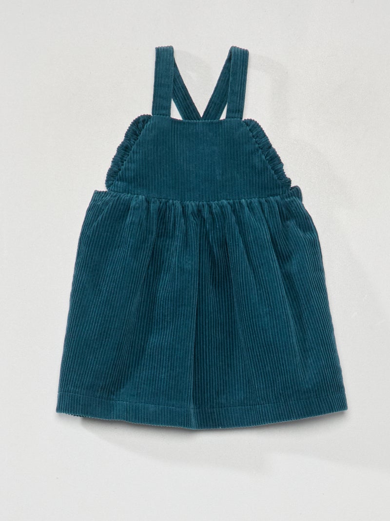 Robe en velours côtelé bleu sombre - Kiabi